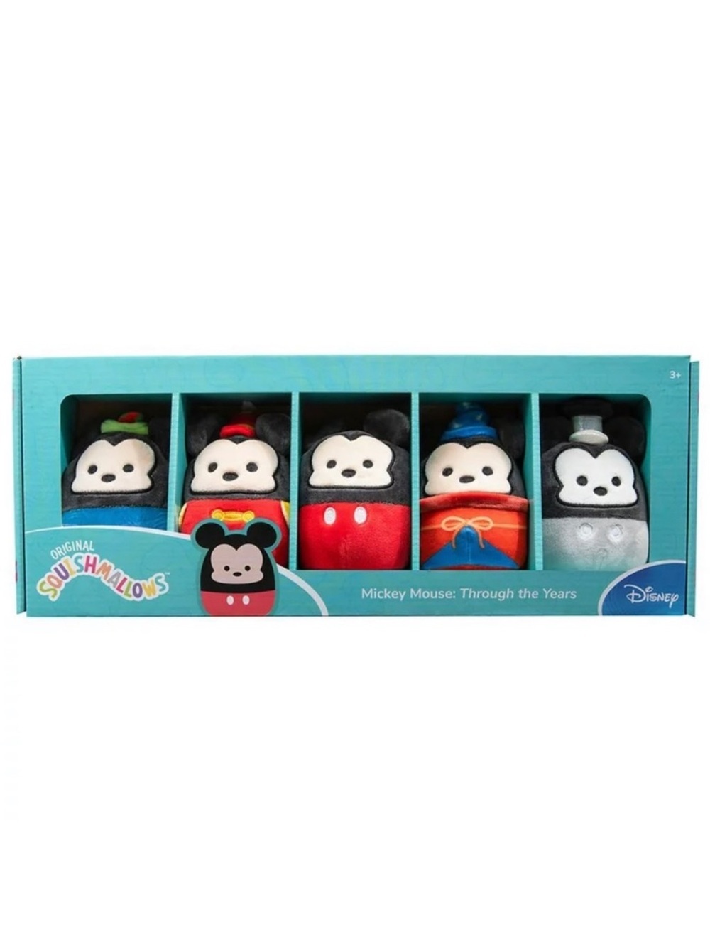 New Mickey Mouse Through the Years Squishmallows 4 Inch Plush Set Disney Boxed
